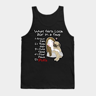 Girls pug Tank Top